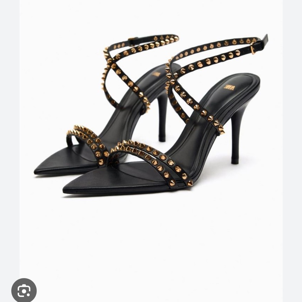 Zara studded leather Heels